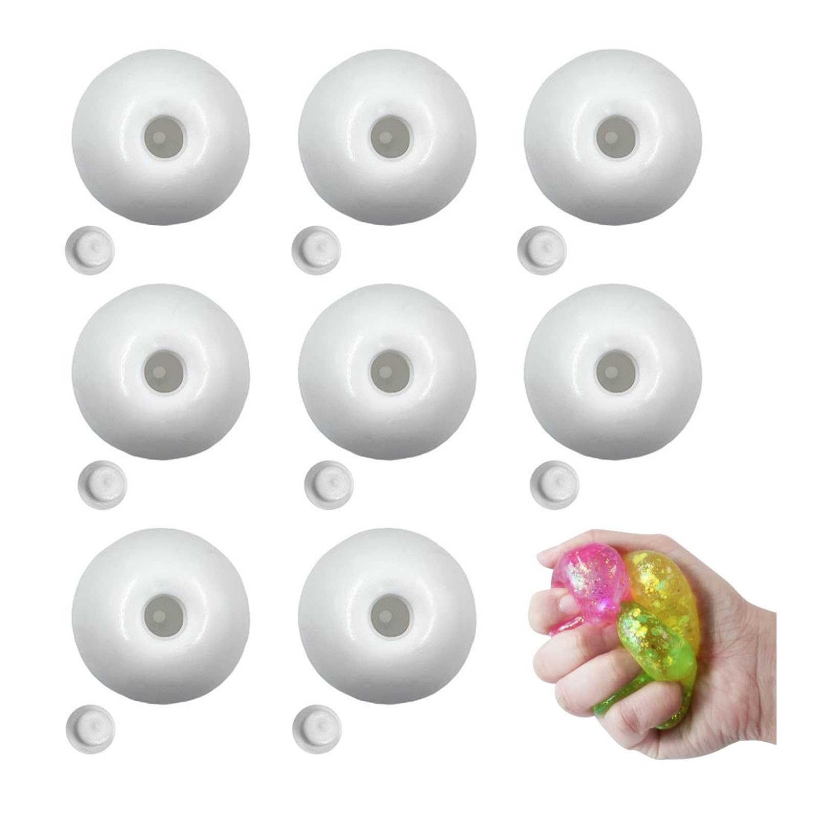 スタジオプレパ★揺らぎの形と上品な透明色★浅いボール５個セット Amazon.co.jp: 8個入り 空白の皮の空のストレスボール 空ストレス